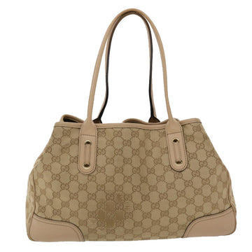 GUCCI VS Canvas Tote Bag Leather Beige 163805  am4729