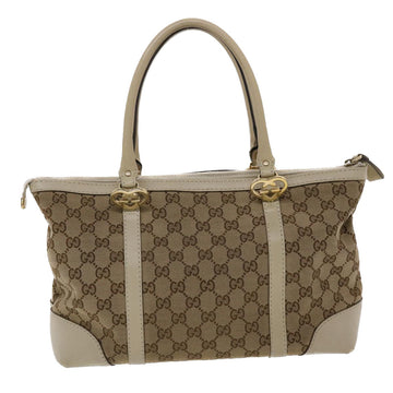 GUCCI VS Canvas Tote Bag Leather Beige 257069  am4730