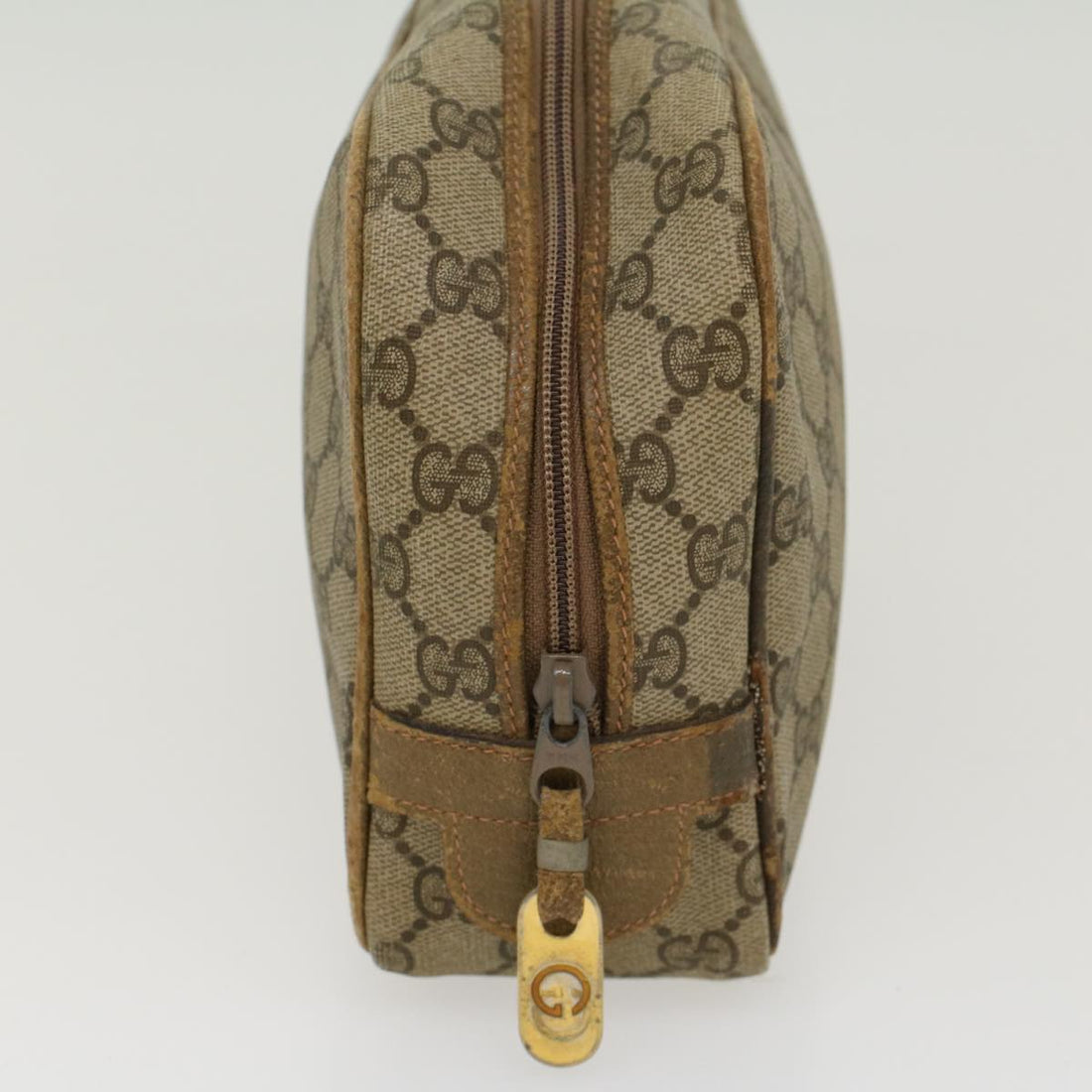 GUCCI VS Canvas Clutch Bag PVC Leather Beige  ar9845