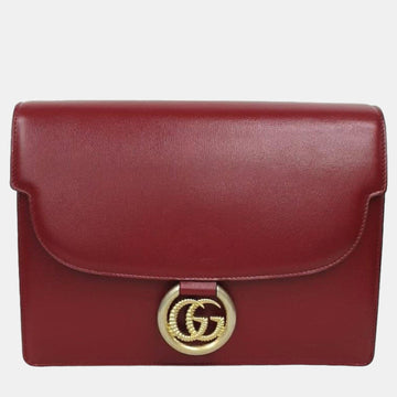 Red Leather GG Ring Shoulder Bag