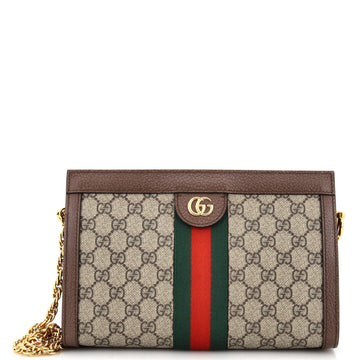 Ophidia Chain Shoulder Bag VS Coated Canvas Small