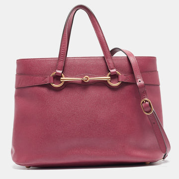 Rosewood Pink Leather Medium Bright Bit Tote