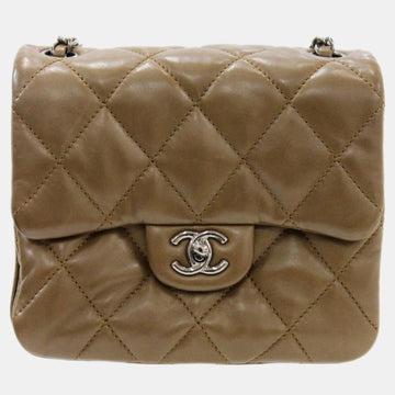 Patent Leather Mini Square Classic Double Flap Shoulder Bags