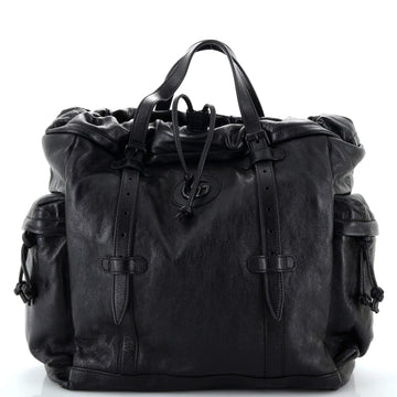 GUCCI Double G Drawstring Tote Leather