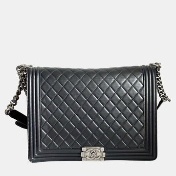 Black Quilted Lambskin Boy Flap Bag