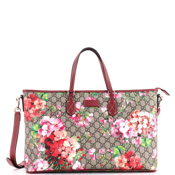 Convertible Zip Tote Blooms Print VS Coated Canvas Large