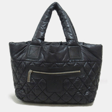 Black Leather Coco Cocoon Tote Bag
