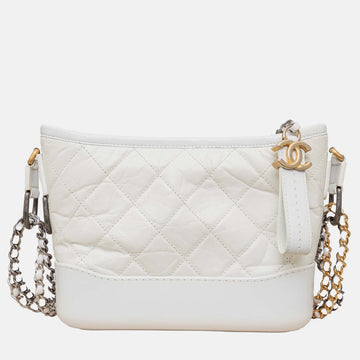 Quilted Leather Gabrielle Hobo Bag - '10s White Leather
