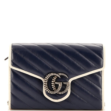 VS Marmont Chain Wallet Diagonal Quilted Leather Mini