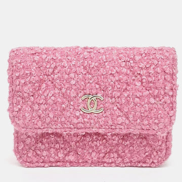 tweed mini chain belt bag
