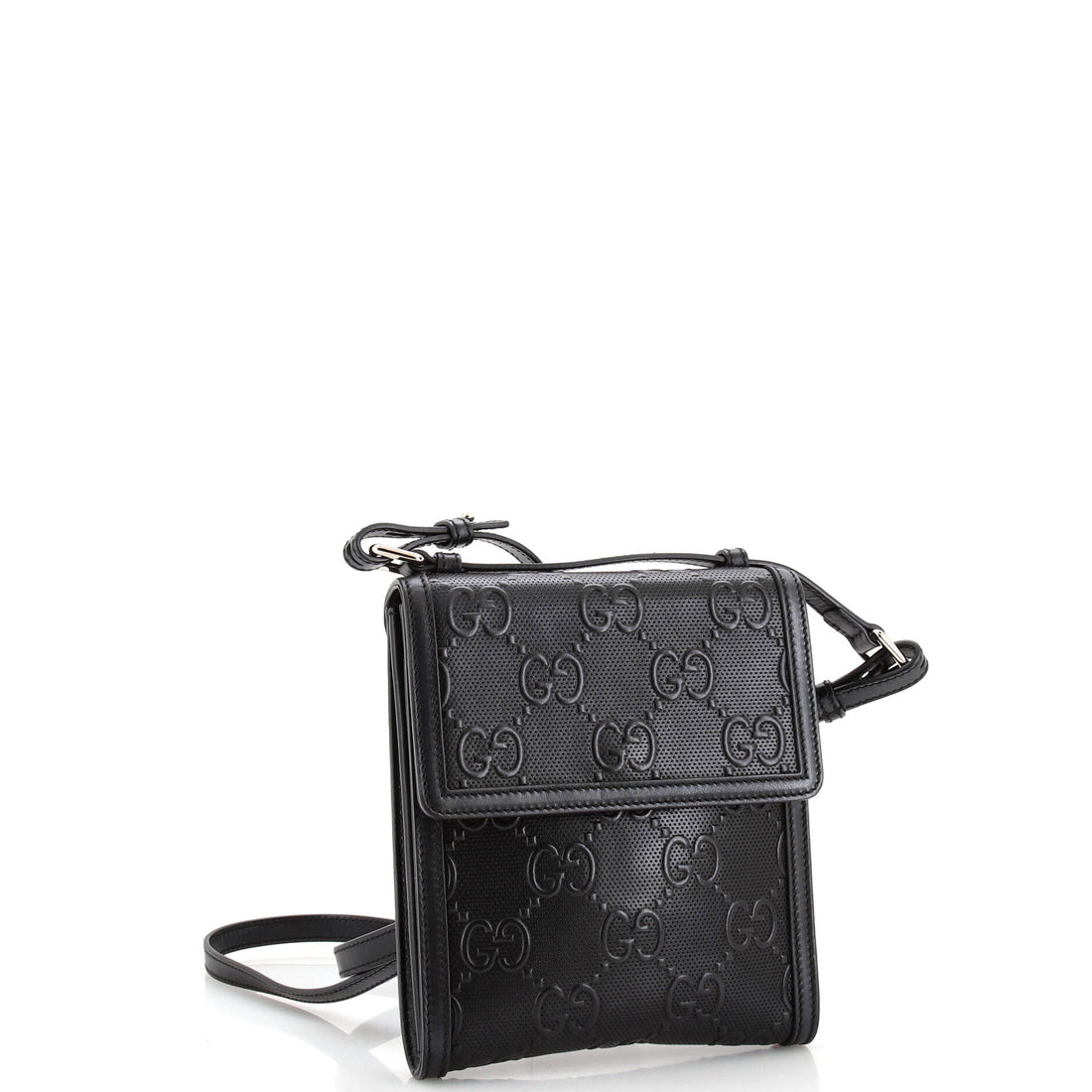 Flap Crossbody Bag VS Embossed Perforated Leather Small
