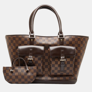 Brown Damier Ebene Canvas Manosque GM Shoulder Bag