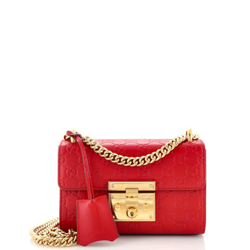 GUCCI Padlock Shoulder Bag Guccissima Leather Small