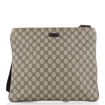 GUCCI Zip Top Messenger Bag GG Coated Canvas Large
