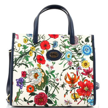 GUCCI Convertible Tote Flora Canvas Medium