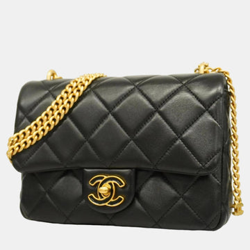 Black Lambskin Pending CC Flap Bag