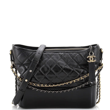 CHANEL Gabrielle Hobo Quilted Goatskin and Patent Medium