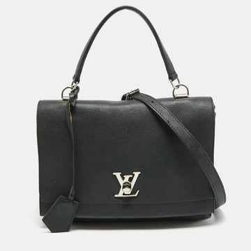 Black Leather Lockme II Bag