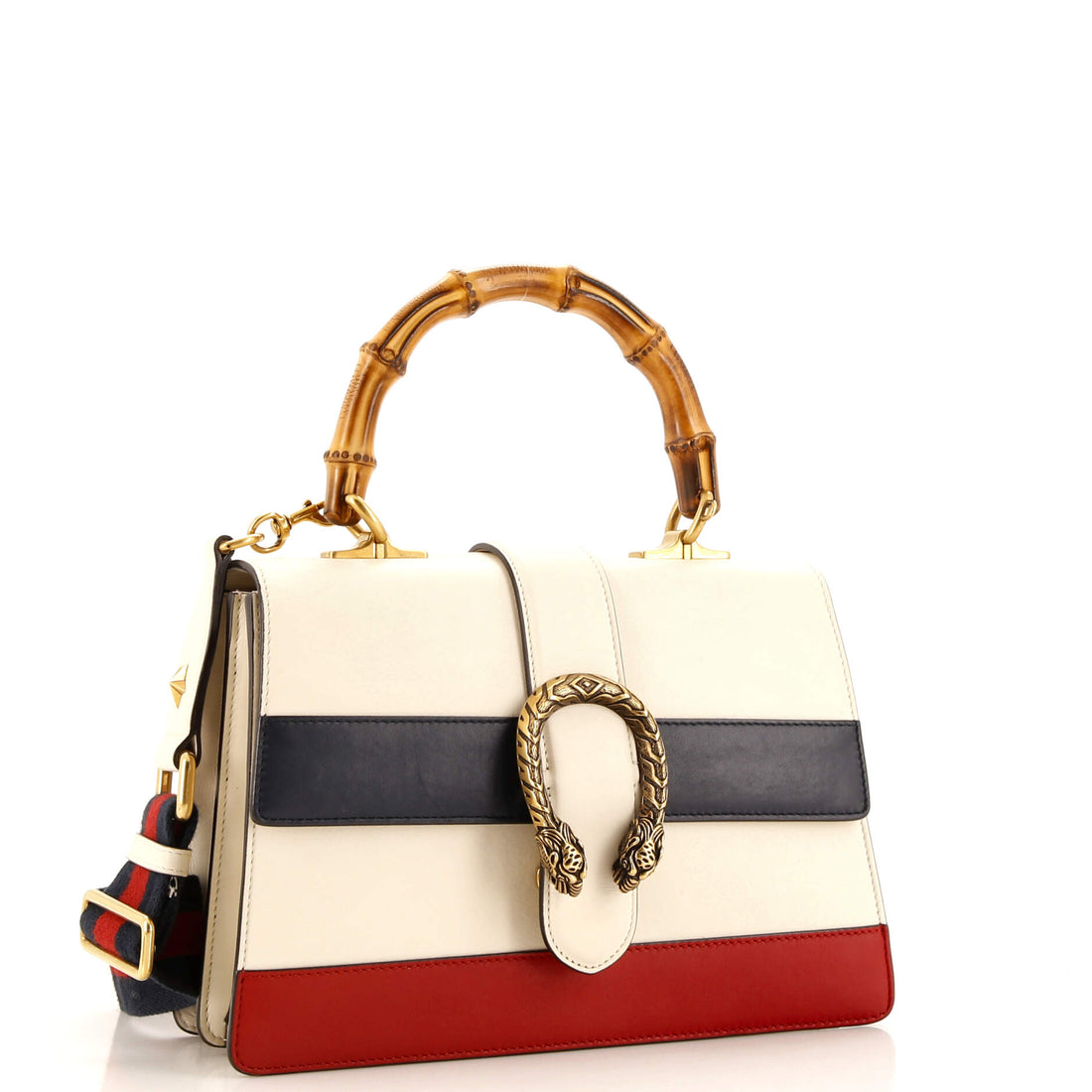 Dionysus Bamboo Top Handle Bag Colorblock Leather Medium