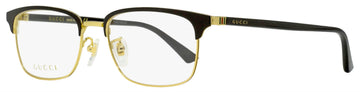 Gucci Men's Rectangular Eyeglasses VS0131O 001 Gold/Black 53mm