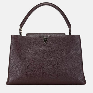 Brown Leather MM Capucines Top Handle Bags