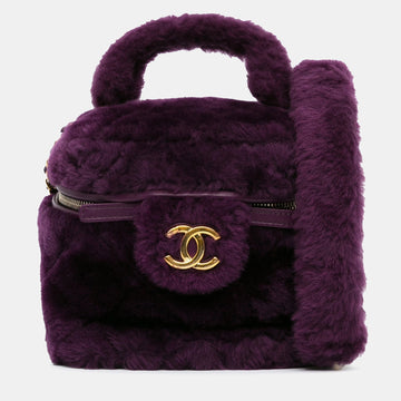 Small Quilted Shearling Vanity Case