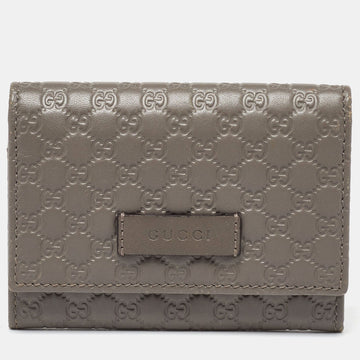 Grey Microguccissima Leather Card Case