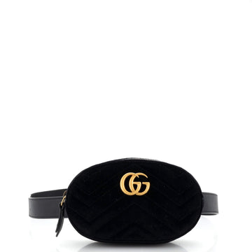 GUCCI GG Marmont Belt Bag Matelasse Velvet