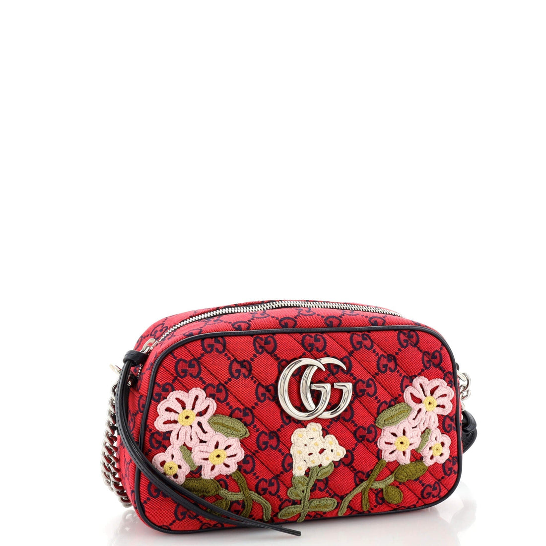 VS Marmont Shoulder Bag Embroidered Diagonal Quilted VS Canvas Small