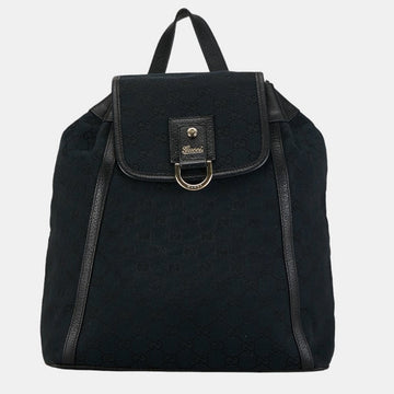 Black Canvas GG Canvas Drawstring Backpack