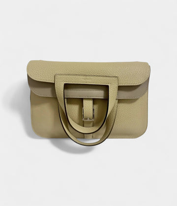 Hermès Halzan Beige Leather Handbag