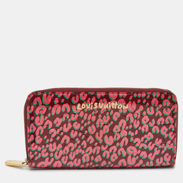 Rouge Fauviste Monogram Vernis Leopard Zippy Wallet