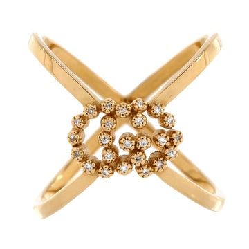 VS Running Cross Ring 18K Yellow Gold with Diamonds