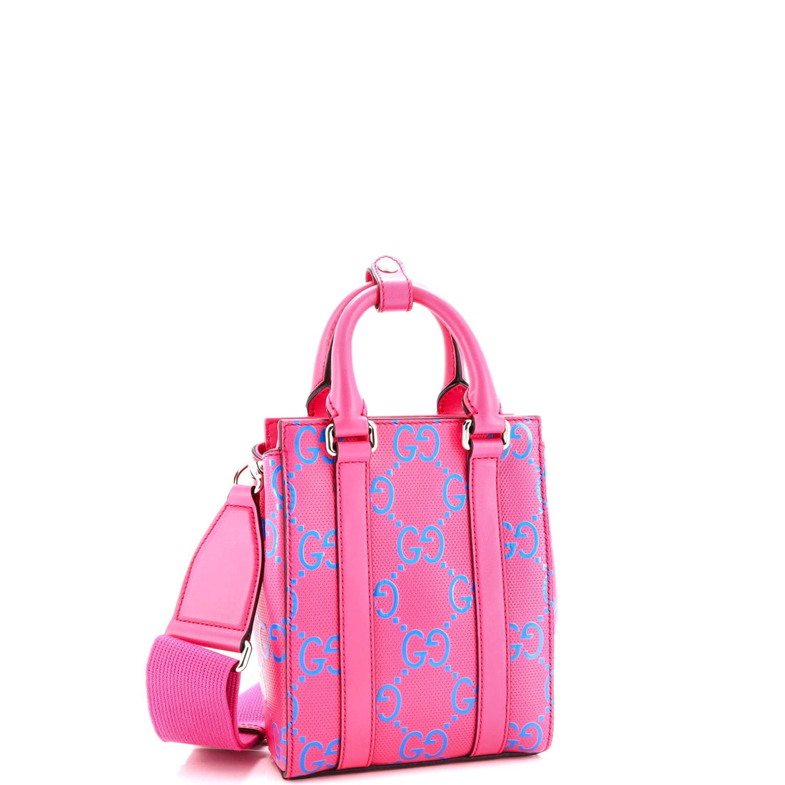 Convertible Open Tote VS Embossed Perforated Leather Mini