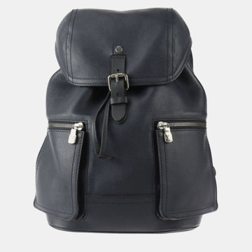 Navy Blue Utah Leather Canyon Backpack