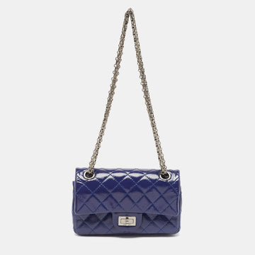 Purple Quilted Patent Leather Mini Reissue 2.55 Flap Bag