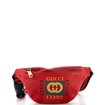 GUCCI Logo Belt Bag Printed Leather Small