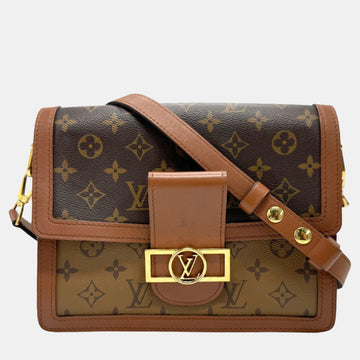 Brown Monogram Reverse Canvas Dauphine MM Shoulder Bag