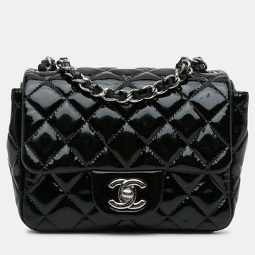 Mini Square Classic Patent Single Flap Bag