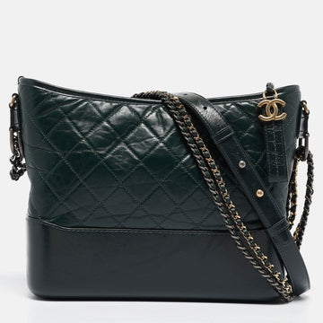 Green Quilted Aged Leather Medium Gabrielle Hobo