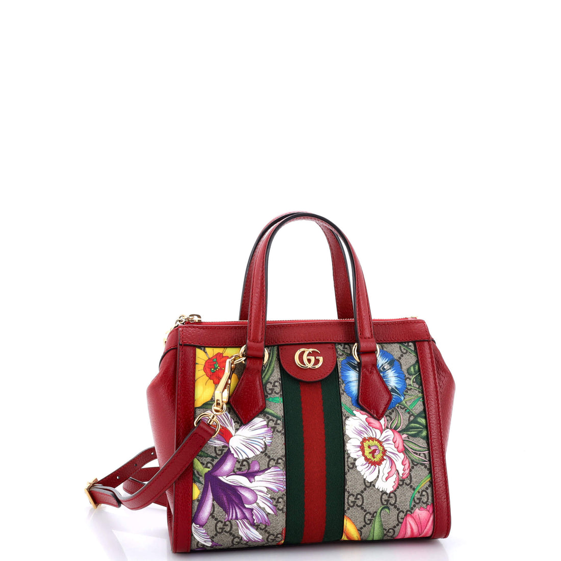 Ophidia Top Handle Tote Flora VS Coated Canvas Small
