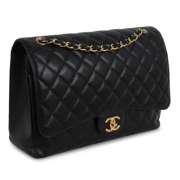 Chanel Classic Flap Bag - Black Maxi