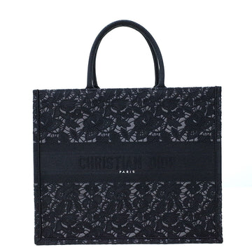 DIR1286 book tote small size 36.5cm 41.5cm embroidery black-3