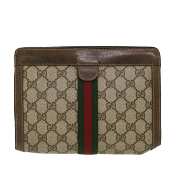 GUCCI VS Canvas Web Sherry Line Clutch Bag Beige Red Green 89.01.001  bs5999