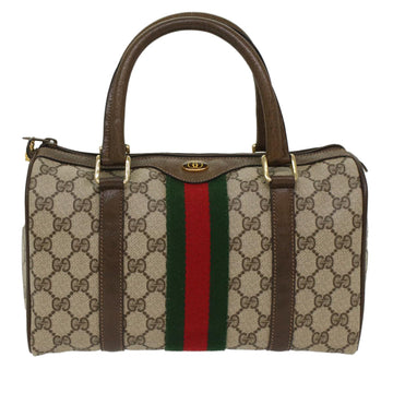 GUCCI VS Canvas Web Sherry Line Boston Bag Beige Red 3902006  bs7253