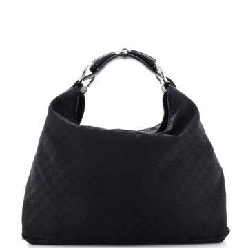 GUCCI Horsebit Hobo GG Canvas Large