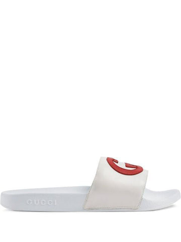 Men's Gg Logo Slides in Grey White | Size 6 | 6447560R0F0