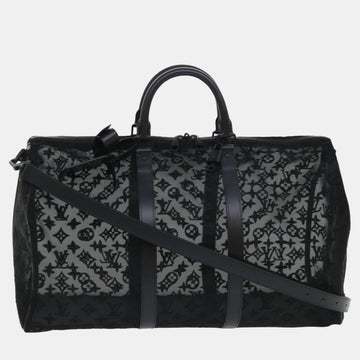 Black Mesh Keepall Bandouliere 50 travel Duffel Bags