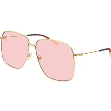 Gucci Pink Metal Rose Gold Oversized Women's Sunglasses VS0394S-004
