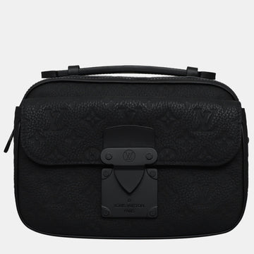 Black Taurillon S Lock Messenger Bag